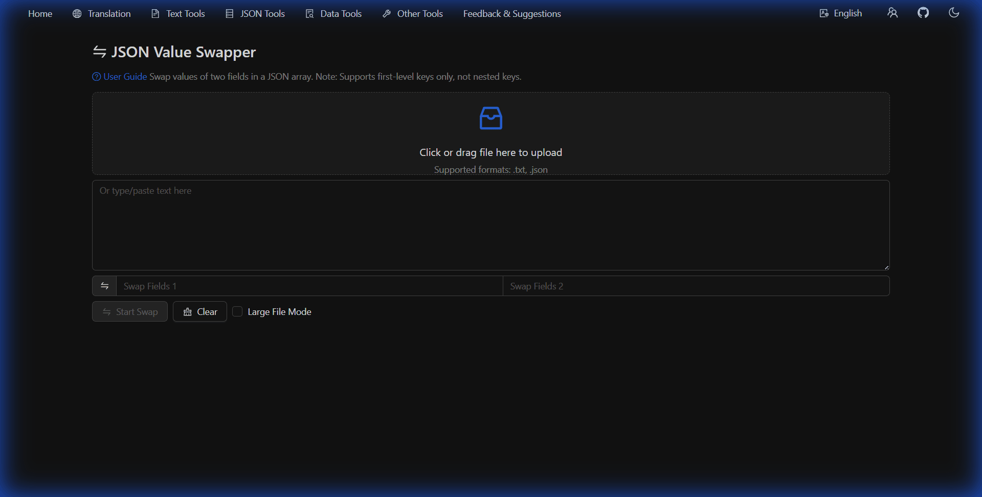 JSON Value Swapper Interface