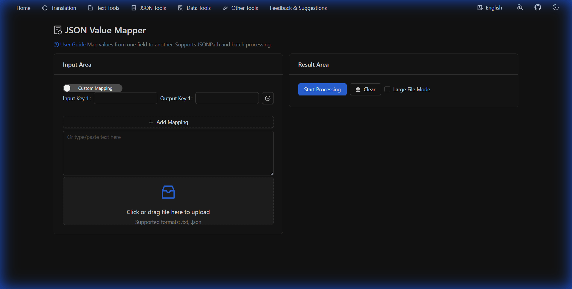 JSON Value Mapper Interface JSON Value Mapper Interface
